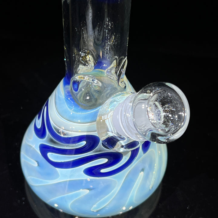 8" Fumed Color Squiggle Beaker Bong Glass Pipe Mary Jane's Glass   