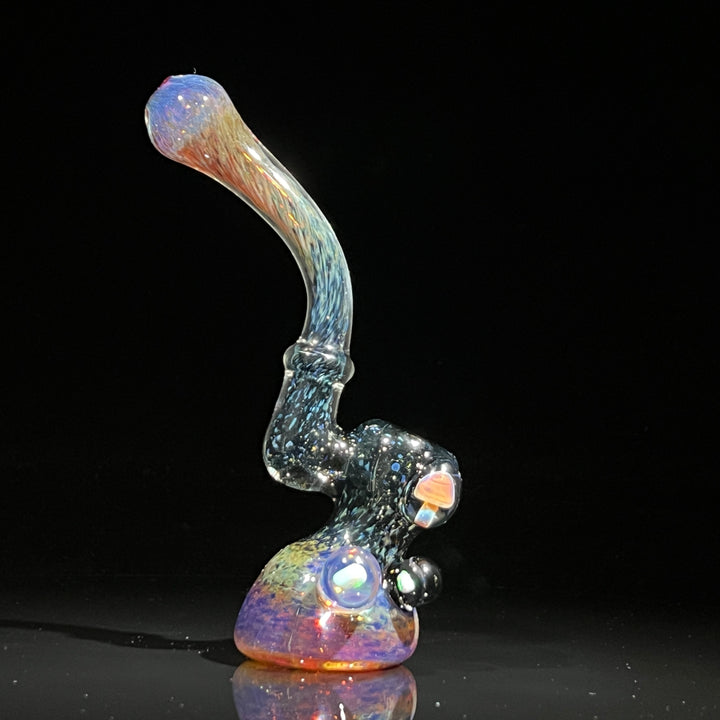 Purple Magic Mushroom Opal Sherlock Bubbler Glass Pipe Beezy Glass