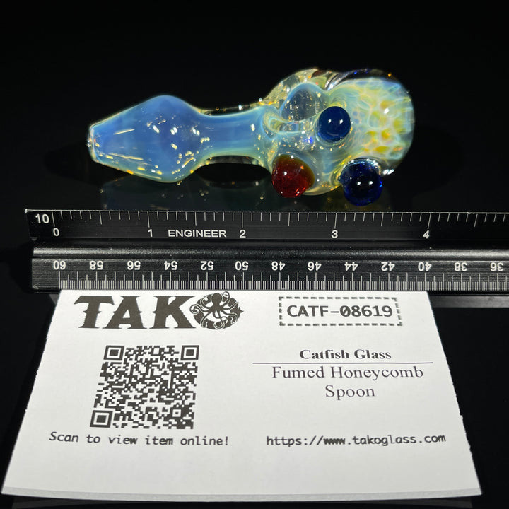 Fumed Honeycomb Spoon Glass Pipe Catfish Glass