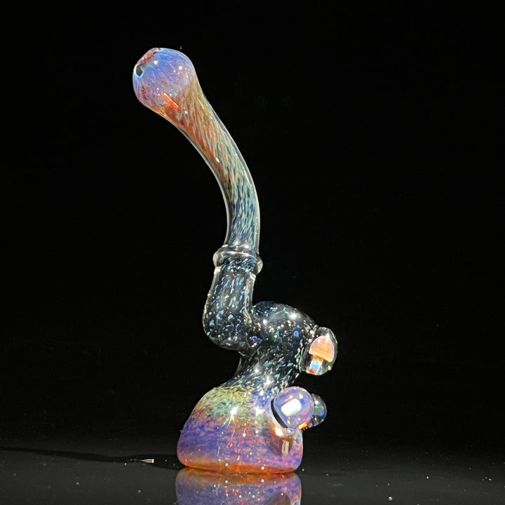 Purple Magic Mushroom Opal Sherlock Bubbler Glass Pipe Beezy Glass