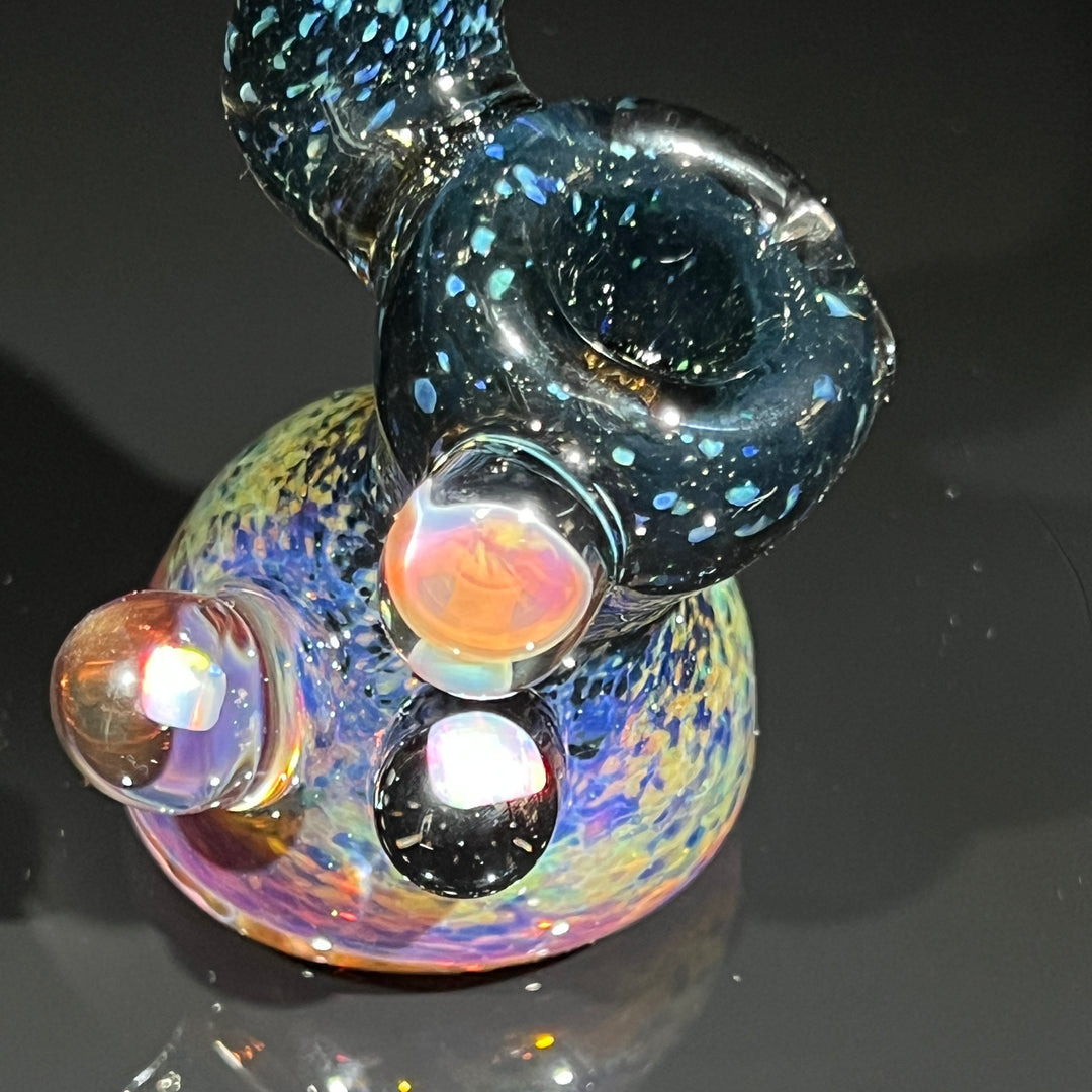 Purple Magic Mushroom Opal Sherlock Bubbler Glass Pipe Beezy Glass