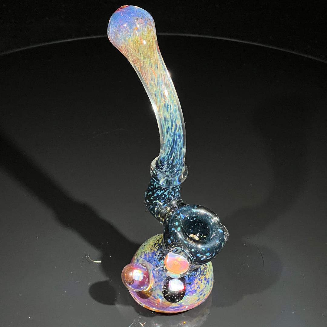 Purple Magic Mushroom Opal Sherlock Bubbler Glass Pipe Beezy Glass