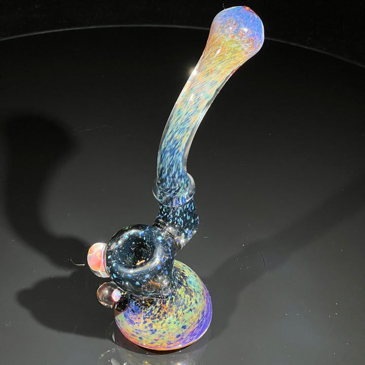 Purple Magic Mushroom Opal Sherlock Bubbler Glass Pipe Beezy Glass