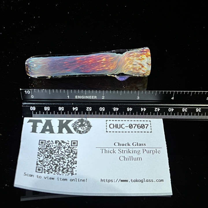 Thick Striking Purple Chillum Glass Pipe Chuck Glass