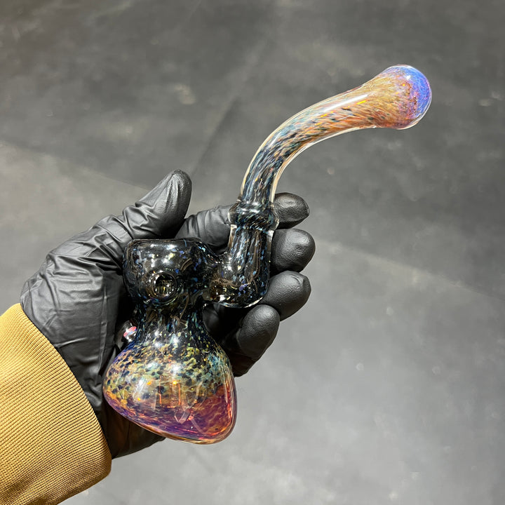 Purple Magic Mushroom Opal Sherlock Bubbler Glass Pipe Beezy Glass