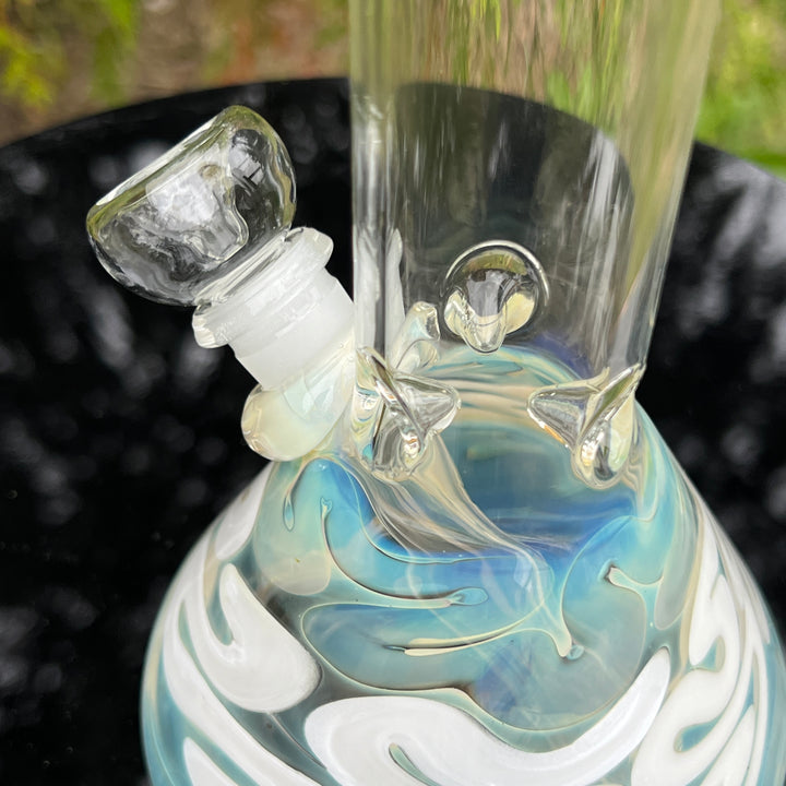 10" Color Squiggle Beaker Bong Glass Pipe Mary Jane's Glass   