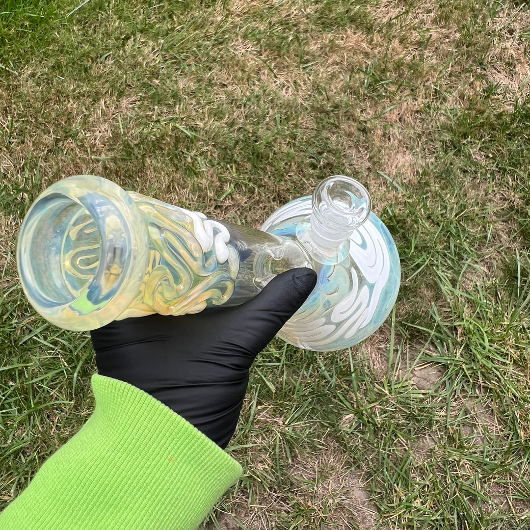 10" Color Squiggle Beaker Bong Glass Pipe Mary Jane's Glass   