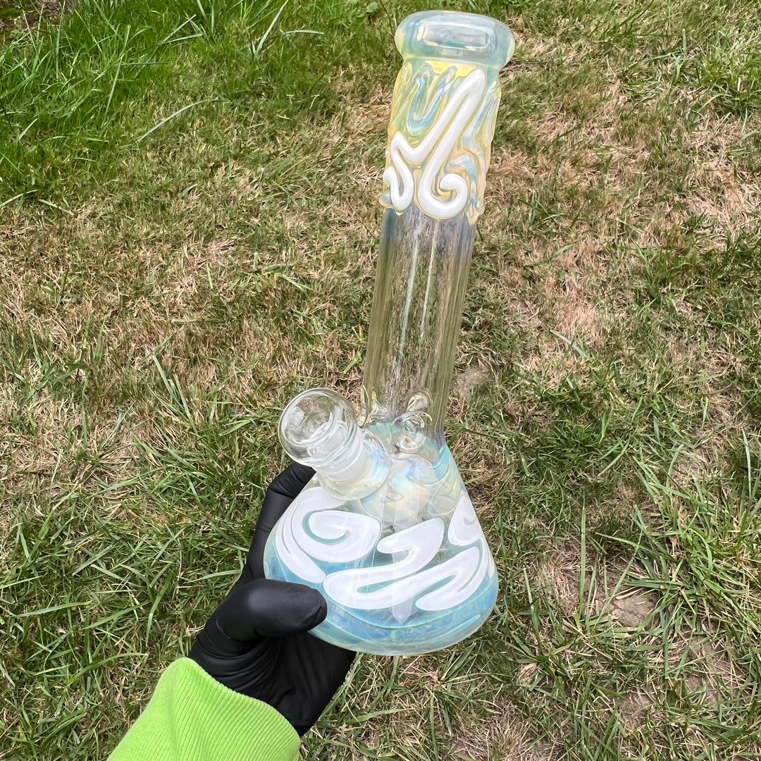 10" Color Squiggle Beaker Bong Glass Pipe Mary Jane's Glass   