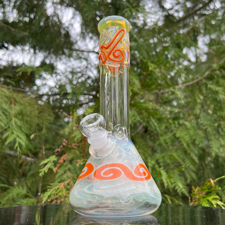 10" Color Squiggle Beaker Bong Glass Pipe Mary Jane's Glass   