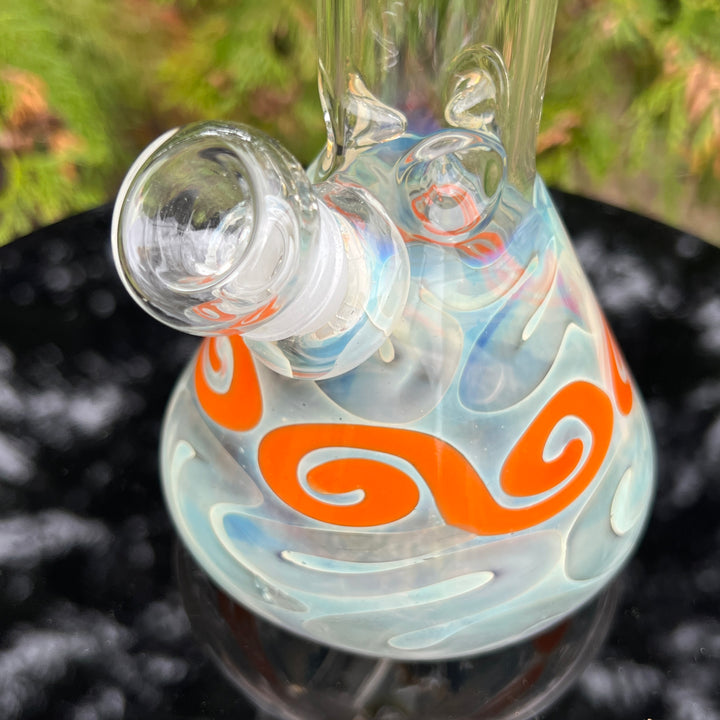 10" Color Squiggle Beaker Bong Glass Pipe Mary Jane's Glass   