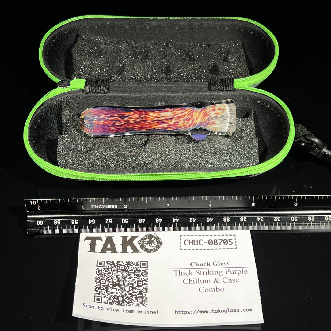 Thick Striking Purple Chillum & Case Combo Glass Pipe Chuck Glass