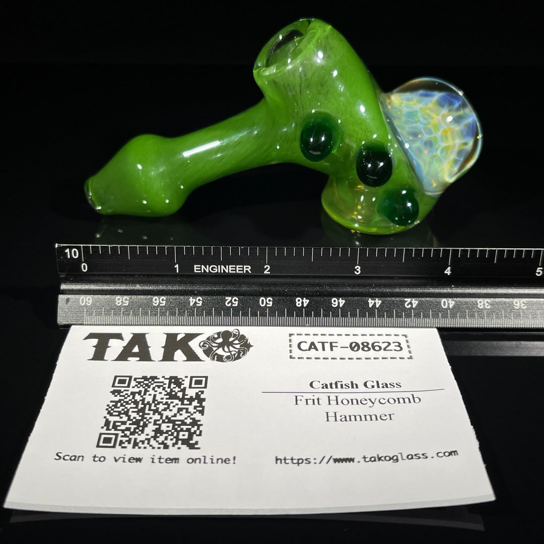 Frit Honeycomb Hammer Glass Pipe Catfish Glass