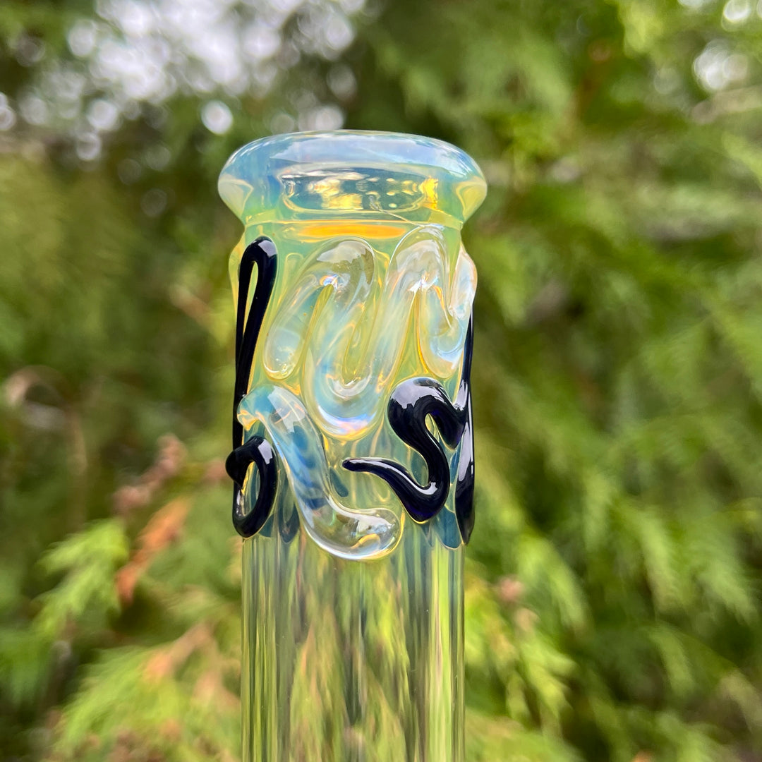 8" Fumed Color Squiggle Beaker Bong Glass Pipe Mary Jane's Glass   