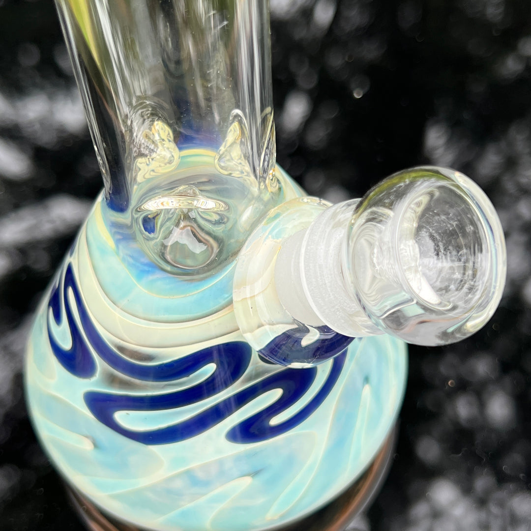 8" Fumed Color Squiggle Beaker Bong Glass Pipe Mary Jane's Glass   