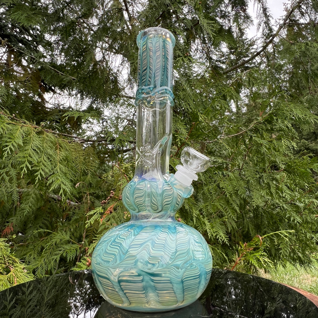 11" Double Bubble Color Rake Bong Glass Pipe Mary Jane's Glass   