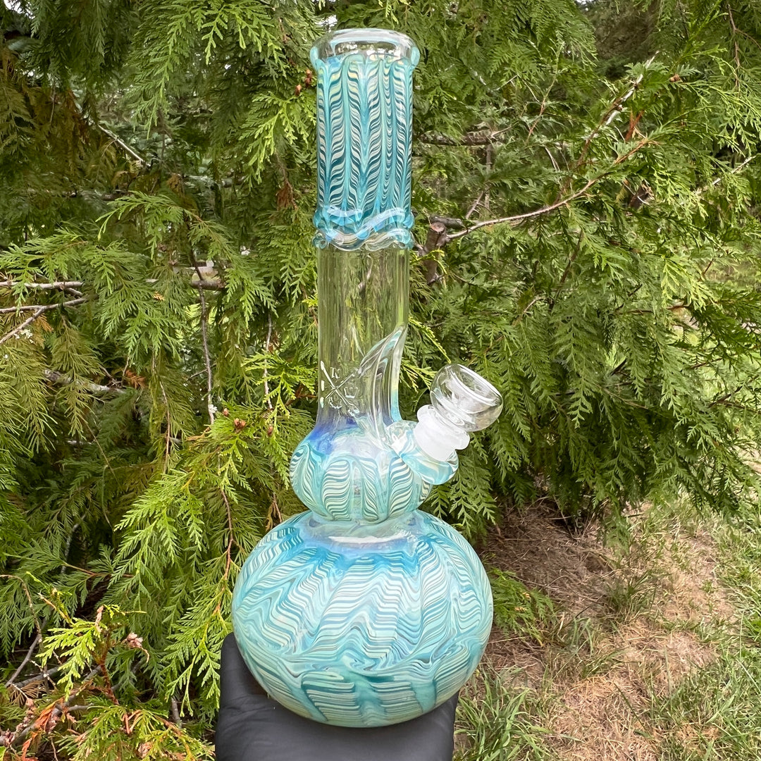 11" Double Bubble Color Rake Bong Glass Pipe Mary Jane's Glass   