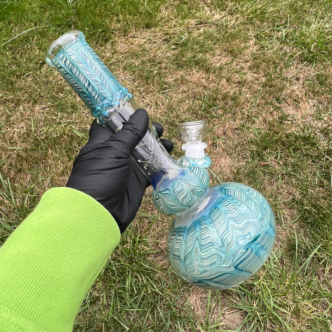 11" Double Bubble Color Rake Bong Glass Pipe Mary Jane's Glass   