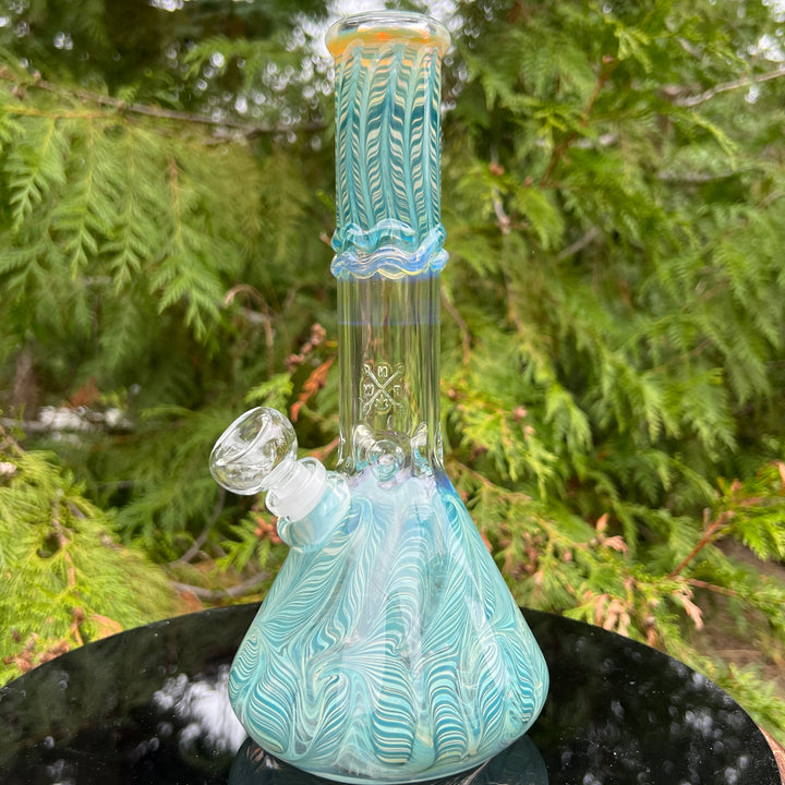 10.5" Color Rake Beaker Bong Glass Pipe Mary Jane's Glass   