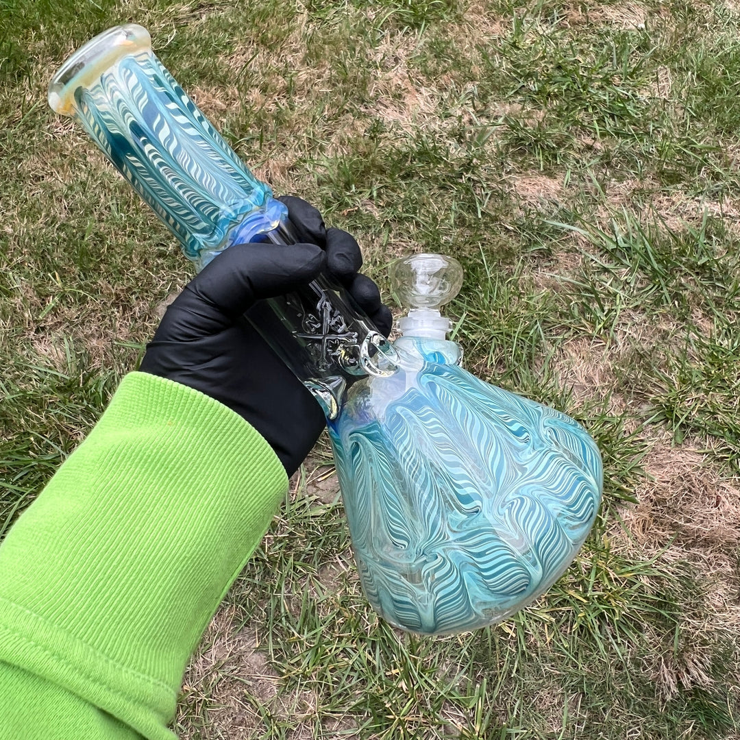 10.5" Color Rake Beaker Bong Glass Pipe Mary Jane's Glass   