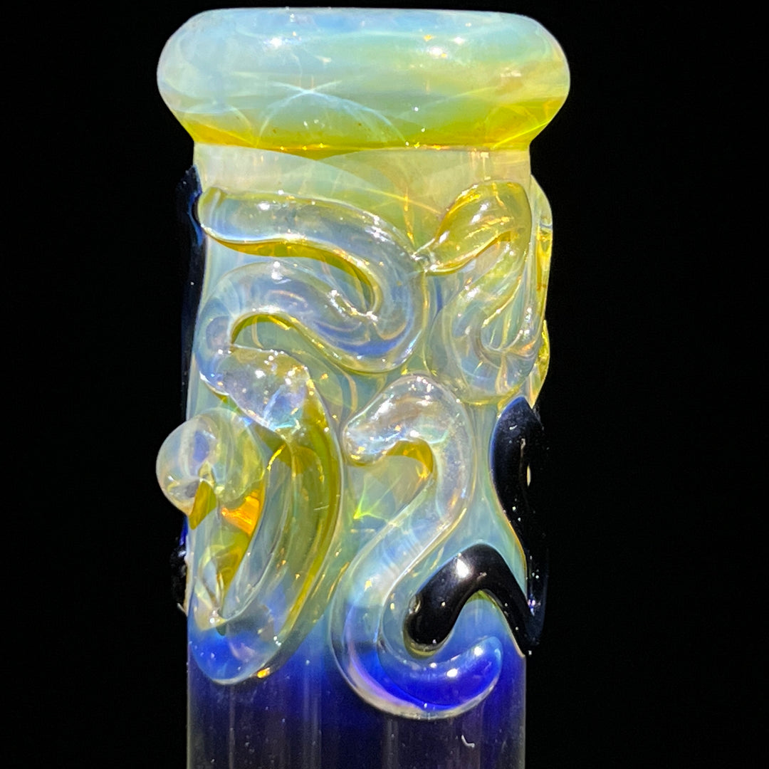 8" Fumed Color Squiggle Beaker Bong Glass Pipe Mary Jane's Glass   