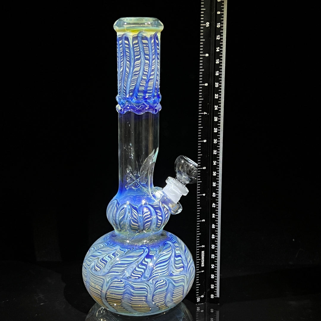 11" Double Bubble Color Rake Bong Glass Pipe Mary Jane's Glass   