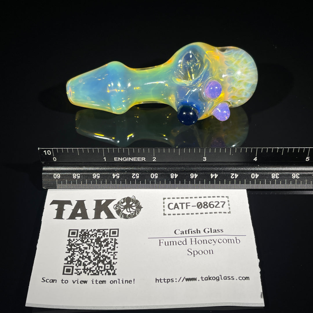 Fumed Honeycomb Spoon Glass Pipe Catfish Glass