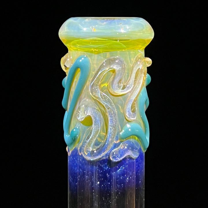 8" Fumed Color Squiggle Beaker Bong Glass Pipe Mary Jane's Glass   