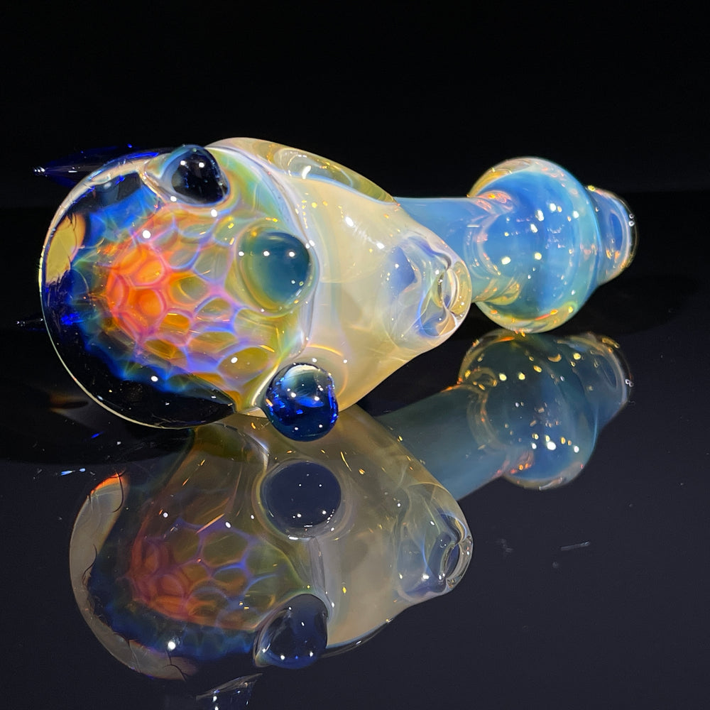 Horned Fume Honeycomb Spoon Glass Pipe Catfish Glass