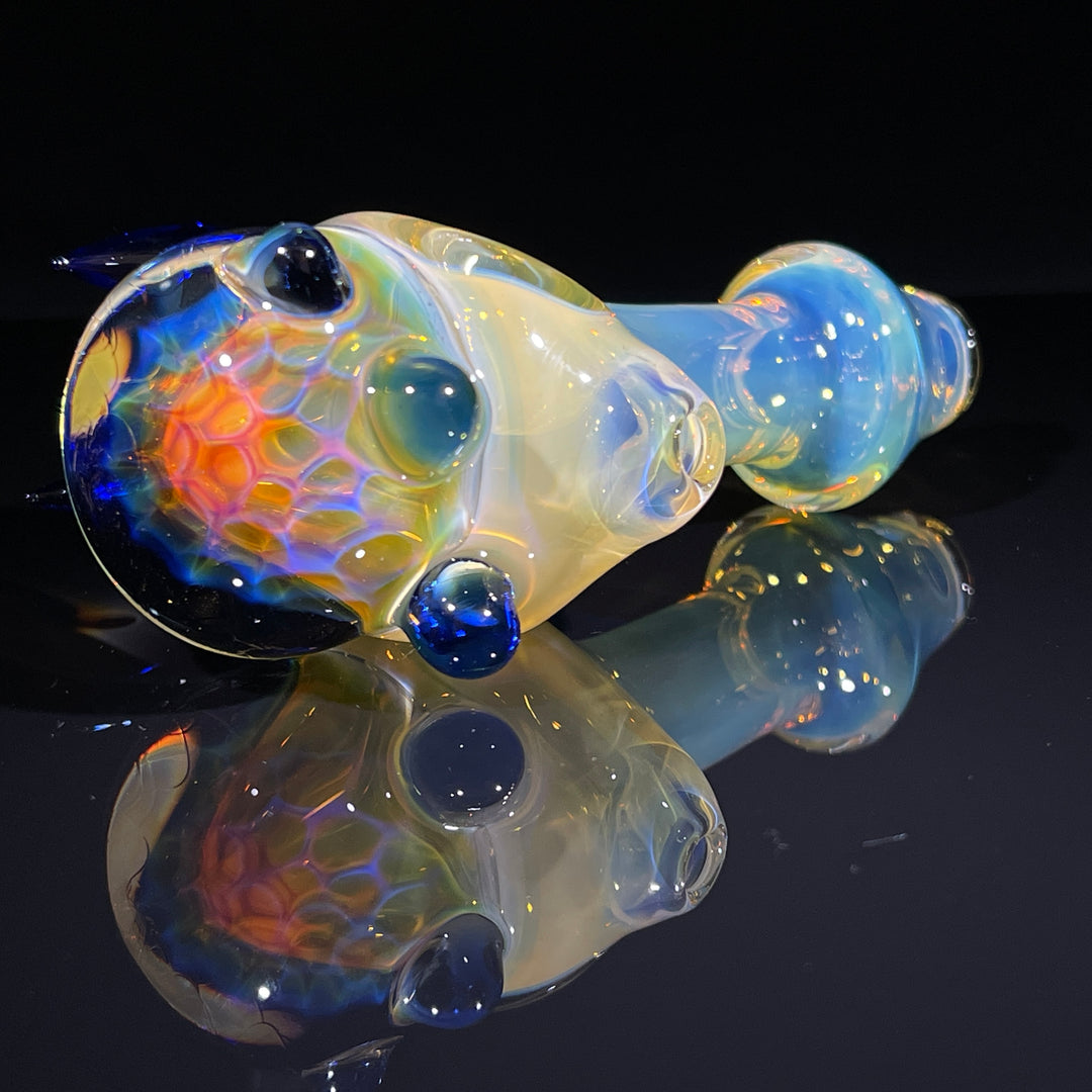 Horned Fume Honeycomb Spoon Glass Pipe Catfish Glass