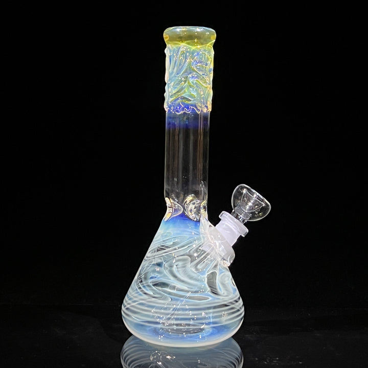 9" Fumed Squiggle Beaker Bong Glass Pipe Mary Jane's Glass   