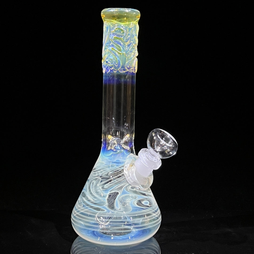 9" Fumed Squiggle Beaker Bong Glass Pipe Mary Jane's Glass   