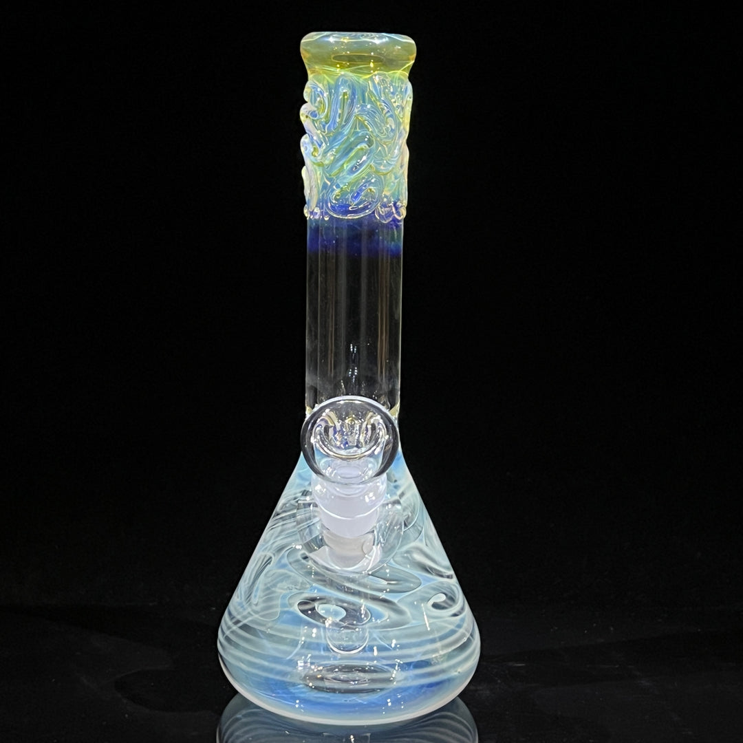 9" Fumed Squiggle Beaker Bong Glass Pipe Mary Jane's Glass   