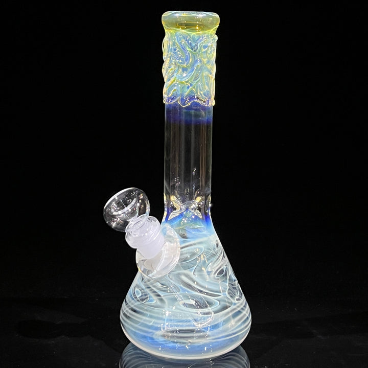 9" Fumed Squiggle Beaker Bong Glass Pipe Mary Jane's Glass   