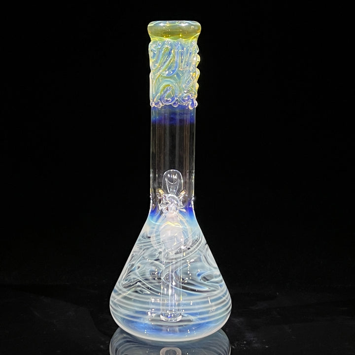 9" Fumed Squiggle Beaker Bong Glass Pipe Mary Jane's Glass   