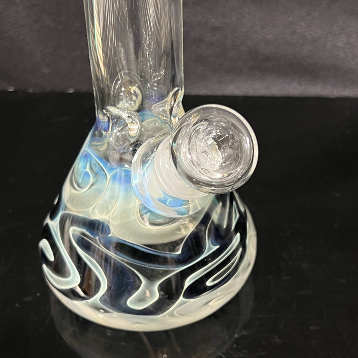 8" Fumed Color Squiggle Beaker Bong Glass Pipe Mary Jane's Glass   