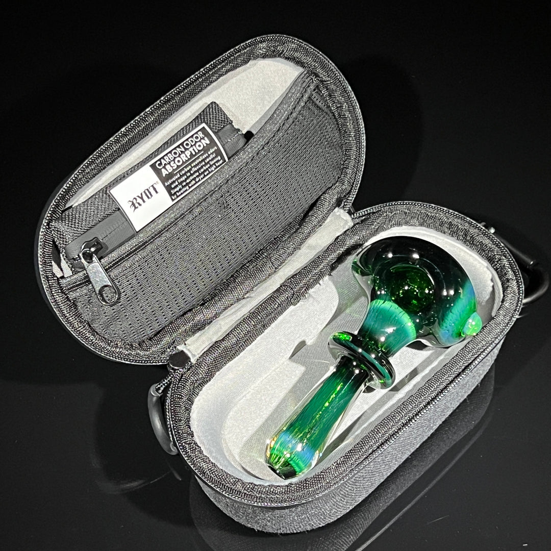 Thick Exp Green Pipe + Ryot Headcase Combo Glass Pipe Chuck Glass