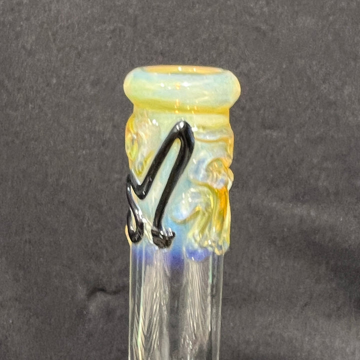 8" Fumed Color Squiggle Beaker Bong Glass Pipe Mary Jane's Glass   