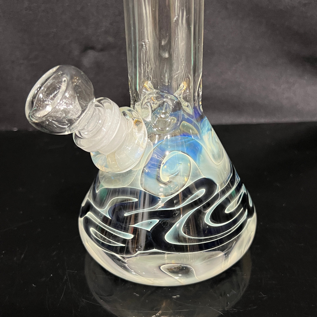 8" Fumed Color Squiggle Beaker Bong Glass Pipe Mary Jane's Glass   