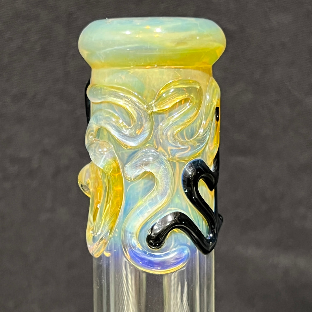 8" Fumed Color Squiggle Beaker Bong Glass Pipe Mary Jane's Glass   