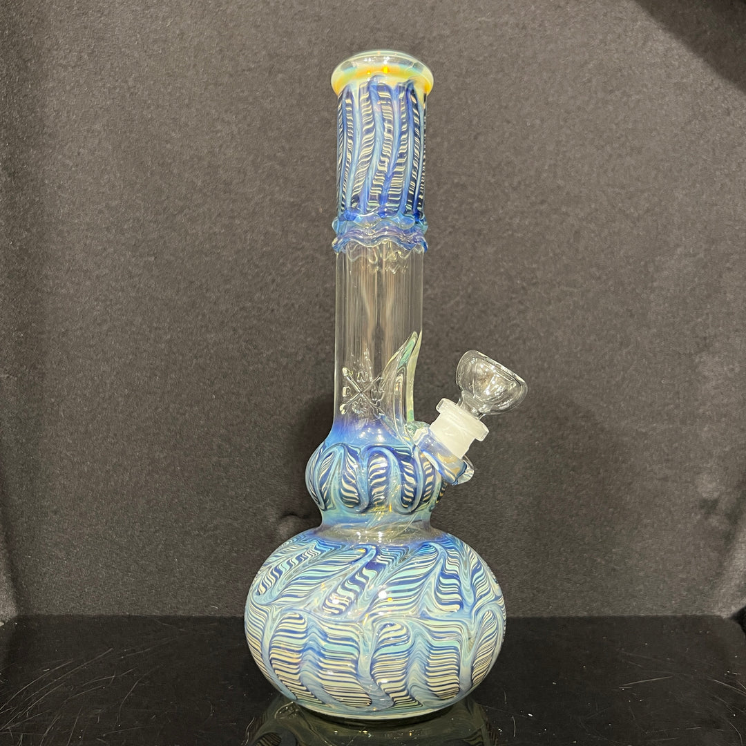 11" Double Bubble Color Rake Bong Glass Pipe Mary Jane's Glass   