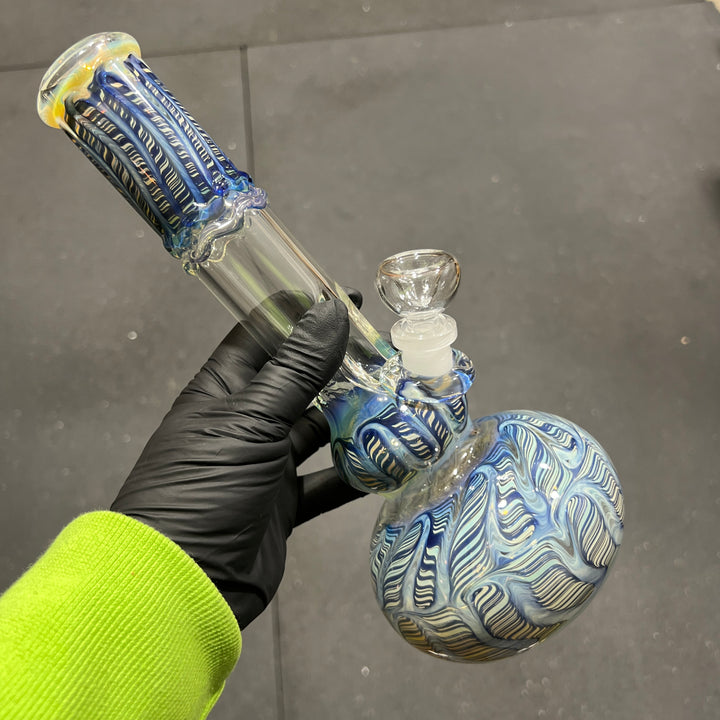 11" Double Bubble Color Rake Bong Glass Pipe Mary Jane's Glass   