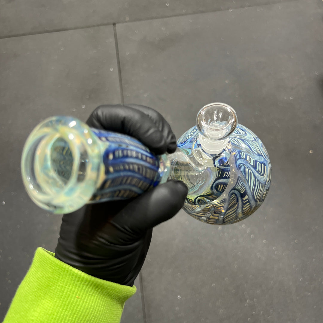 11" Double Bubble Color Rake Bong Glass Pipe Mary Jane's Glass   