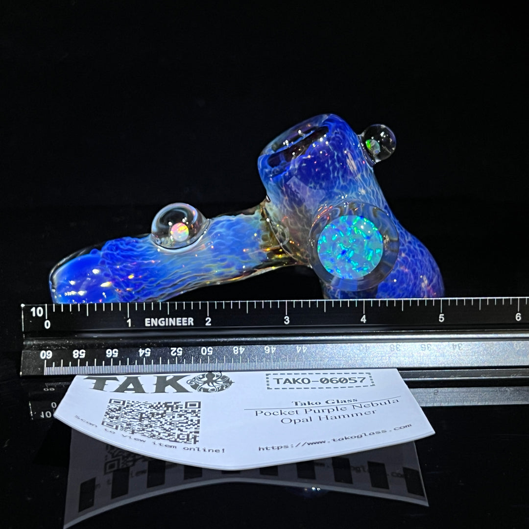 Pocket Purple Nebula Opal Hammer Glass Pipe Tako Glass   