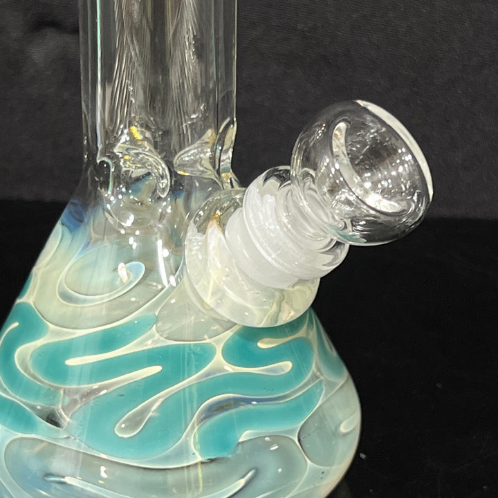 8" Fumed Color Squiggle Beaker Bong Glass Pipe Mary Jane's Glass   