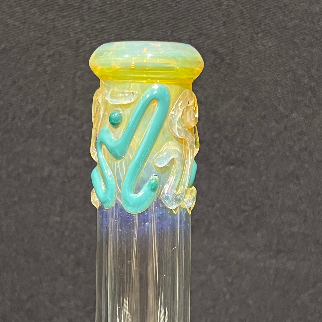 8" Fumed Color Squiggle Beaker Bong Glass Pipe Mary Jane's Glass   