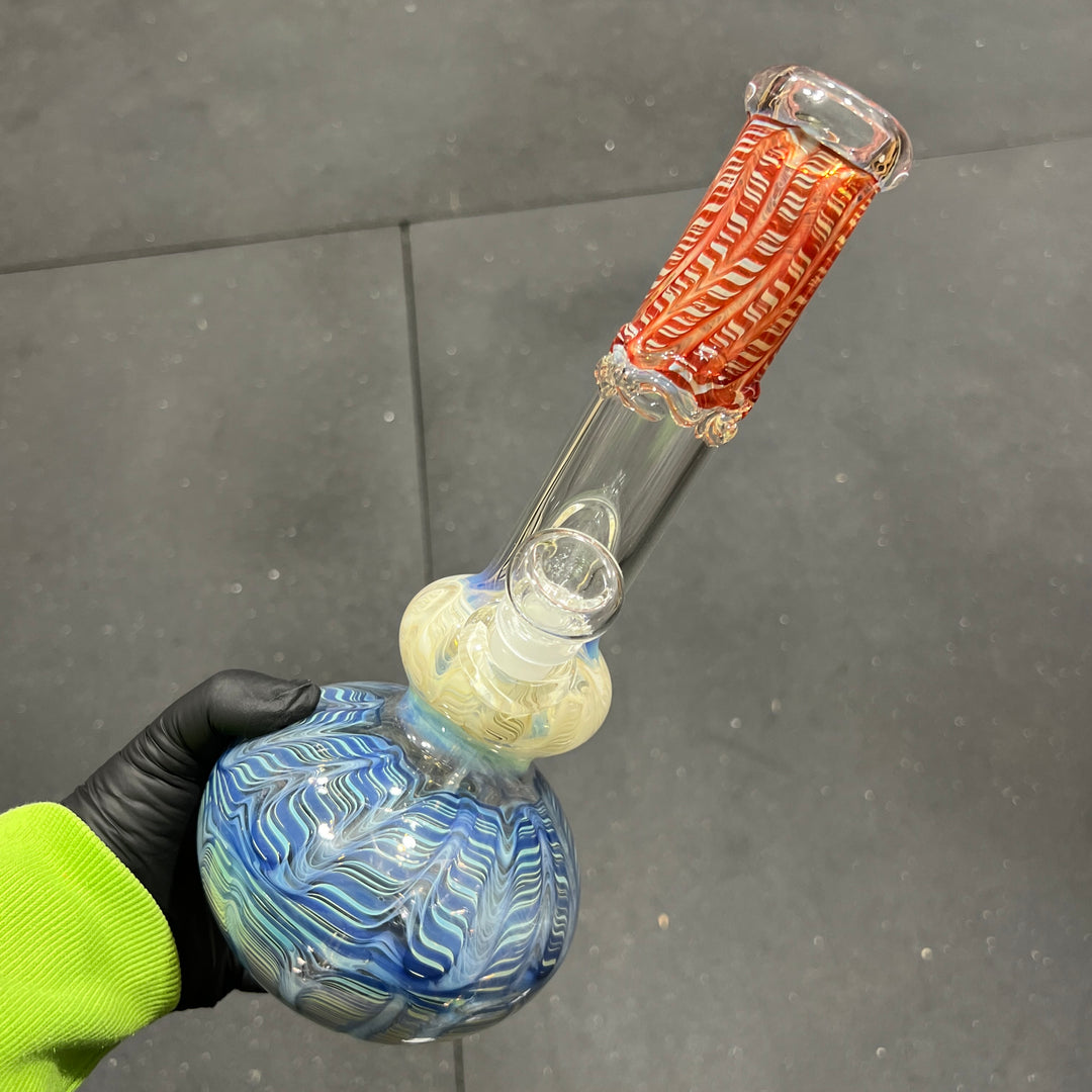 11.5" Double Bubble Color Rake Bong Glass Pipe Mary Jane's Glass   