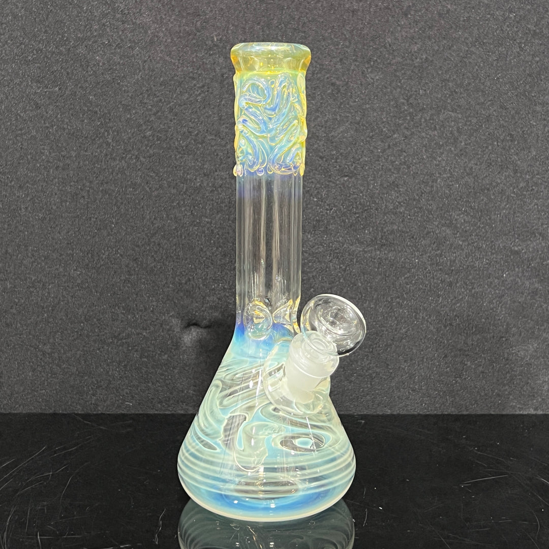 9" Fumed Squiggle Beaker Bong Glass Pipe Mary Jane's Glass   