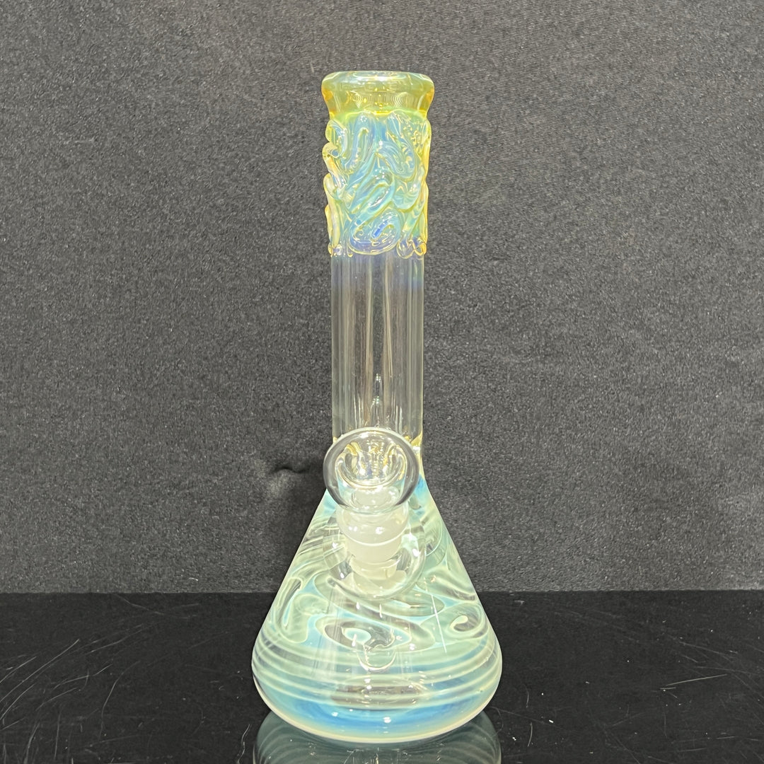 9" Fumed Squiggle Beaker Bong Glass Pipe Mary Jane's Glass   