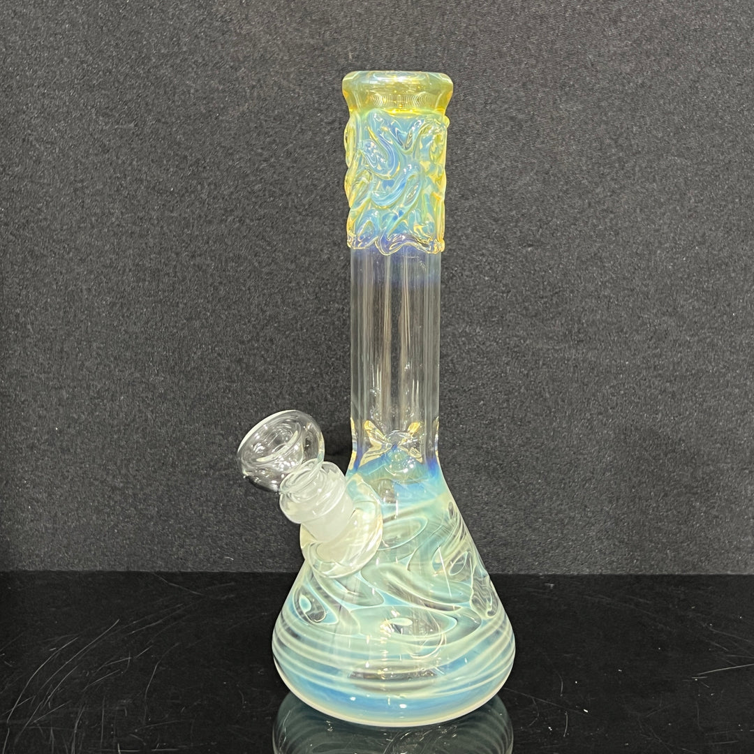 9" Fumed Squiggle Beaker Bong Glass Pipe Mary Jane's Glass   