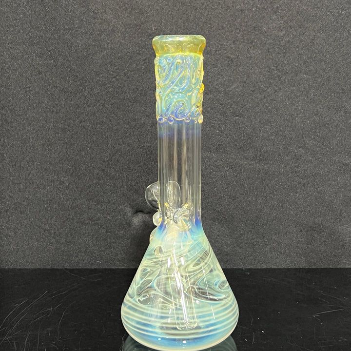 9" Fumed Squiggle Beaker Bong Glass Pipe Mary Jane's Glass   